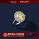 HKHL 925銀鴿子蛋戒指女輕奢高級(jí)感寶石求婚鉆戒七夕情人節(jié)禮物送女友 【香檳金】鴿子蛋戒指 港度14-16號(hào)