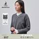beanpoleBEANPOLE濱波春秋女士格雷系深灰色V領(lǐng)休閑松弛感衛衣 深灰色 M 165/88A