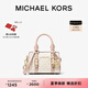 MICHAEL KORS邁克高仕 MK【七夕禮物】Bedford 超小號(hào)老花手提包 香草白/裸粉  173 迷你