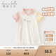 戴維貝拉（DAVE＆BELLA）女童連衣裙兒童POLO裙運動休閑寶寶裙子小童衣服夏裝新款童裙 米白【現(xiàn)貨】 90 cm（建議身高80-90cm）