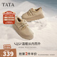 他她（TATA）復古厚底勃肯鞋女鞋加絨保暖單鞋毛毛鞋雪地靴冬WDX24DM4 灰駝（仿毛里） 37
