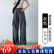 蘿美醬工裝褲女春秋戶(hù)外美式?jīng)_鋒小個(gè)子寬松闊腿登山褲子速干運動(dòng)褲速腳 灰色小個(gè)子款【夏季薄款】 M 【建議101-115斤】