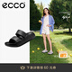 愛(ài)步（ECCO）拖鞋女外穿居家兩用 倪妮同款軟底泡芙鞋一字涼拖 科摩206663 HL 黑色20666301001 39 （偏小，建議選大一碼）