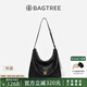 BAGTREE包包樹圖南植鞣皮hobo女包2025年新單肩斜挎包通勤餃子包七夕禮物 檀黑色-中號 高級小眾