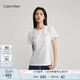 Calvin KleinJeans【七夕禮物】夏季女簡(jiǎn)約ck印花休閑純色圓領(lǐng)短袖T恤J221165 YAF-月光白 S （推薦80-95斤）