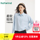 熱風(fēng)外套女2025年秋季新款女士短版休閑百搭舒適通勤牛津紡襯衫 39蘭條紋 L