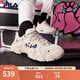 FILA 斐樂貓爪鞋4代女鞋老爹鞋情侶運動鞋復古時尚休閑鞋網(wǎng)面透氣 【女款】古白色/白天鵝-AW 38