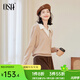 歐莎（OSA）知性假兩件Polo領(lǐng)針織衫女疊穿內搭毛衣上衣高智感穿搭2025秋新款 杏色 M