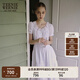 Teenie Weenie小熊白色連衣裙女2025年夏季新款法式鏤空蕾絲溫柔氣質(zhì)短袖裙子 象牙白 XS