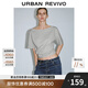 UR2025秋季新款女裝魅力氣質(zhì)簡約一字領(lǐng)褶皺T恤UWG450192 花灰 S