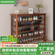 HASAYOVA全實(shí)木鞋架柜門(mén)口入戶(hù)多層結實(shí)置物鞋架簡(jiǎn)約大容量防塵立式鞋架子 全實(shí)木鞋架-胡桃色【五層80CM】