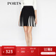 PORTS寶姿  新品女裝簡約黑白撞色魚尾裙擺半身裙LA8K250FZX003 黑色混色 S