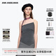 ANN ANDELMAN【明星同款】2025新品打褶翻邊抹胸女不規(guī)則灰色吊帶背心 灰色 S