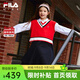 FILA斐樂(lè )女童裙子2025年春季新款中大童紅色兒童連衣裙兩件套潮 傳奇紅-RD 130