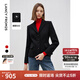 朗姿復(fù)古設(shè)計(jì)感小香風(fēng)上衣外套2025年春季新款收腰正肩氣質(zhì)短外套 黑色 S