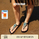 COOLCHAP【迪麗熱巴同款】25新款涼鞋女夏季軟底外穿海邊沙灘夾腳涼拖 星月入夜（新版） 正碼正拍 37