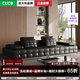 JAQUA勞倫斯沙發(fā)意式極簡(jiǎn)輕奢真皮沙發(fā)客廳新款頭層牛皮黑色直排沙發(fā) 3.36米-Italy原產(chǎn)進(jìn)口-半青皮-全包裹真皮