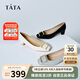 他她（TATA）粗跟單鞋百搭高跟女鞋春季7YO01AQ4 黑色 36