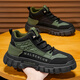 啄木鳥(niǎo)男鞋秋冬高幫老爹馬丁靴工裝靴勞保戶(hù)外登山防水防滑厚底鞋子男款 黑綠 42