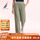 諾帝卡（NAUTICA）【商場同款】女裝25春季新款錦氨垂感直筒休閑褲女51KO13 海草綠315 L