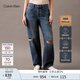Calvin KleinJeans25春秋女士美式復(fù)古ck純棉寬松慵懶松弛感破洞牛仔褲47B925G VSI-牛仔藍(lán) 26
