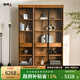 聯(lián)邦家具北美櫻桃木實(shí)木展示柜書柜書架一體帶玻璃門客廳儲物柜陳列柜 CZ7669櫻桃木展示柜（1米）