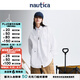 nautica white sail 白帆×gorpcore 日系中性戶外休閑寬松柔軟全棉長袖襯衫WW3306 白色1BW L
