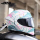 JDSJDS摩托車(chē)頭盔3C認證男女機車(chē)帥賽車(chē)安全四季全盔騎行藍牙耳機槽 彩虹騎士+贈黑色鏡片 M碼【54-55頭圍】