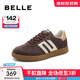 百麗（Belle）錦鯉德訓鞋女鞋子商場(chǎng)同款銀色休閑運動(dòng)小白鞋板鞋A6P1DAM4 玫瑰云海 37 (235mm)