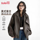 班尼路（Baleno）2025新款秋冬季皮衣外套女經(jīng)典美拉德咖啡色皮夾克設(shè)計感潮流上衣