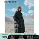 紅袖高品質(zhì)鵝絨羽絨服冬季2024新款女裝切格直身雙拉鏈立領(lǐng)連帽外套 黑050 M
