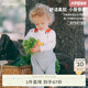 white wheat兒童2024春季新款寶寶純棉背帶褲男童女童外出洋氣時(shí)髦褲子 灰色 90