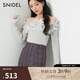 SNIDEL2025春夏新品甜美一字領(lǐng)露肩木耳邊針織衫上衣SWNT251092 淺藍(lán)色 均碼
