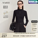 AMII開(kāi)學(xué)季換新裝2025秋季新款氣質(zhì)半高領(lǐng)鏤空幾何珠飾修身顯瘦毛衣女 黑色 XL
