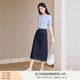 香影a字牛仔半身裙女2025夏裝新款梨形遮胯傘裙中長(zhǎng)款藏青色裙子 套裝3 藍(lán)色短袖+半身裙套裝 L 165/88A/110-125斤