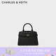 CHARLES&KEITH金屬扣帶飾手提包單肩包凱莉包包生日禮物七夕禮物CK2-50160102