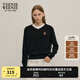 Teenie Weenie小熊女裝冬裝V領(lǐng)學(xué)院風(fēng)休閑通勤毛衣套頭針織衫女 黑色 M 165