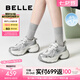 百麗（Belle）張凌赫孟子義同款藍(lán)鯨老爹鞋女25秋新商場(chǎng)款休閑鞋D2K1DCM5預(yù)售 【孟子義/張凌赫推薦】銀色-單里 37 (235mm)