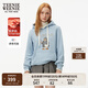 Teenie Weenie小熊加絨衛(wèi)衣女秋冬學(xué)院風(fēng)休閑索羅娜連帽衛(wèi)衣套頭衫 淺藍(lán)色 M (165)