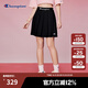Champion冠軍百褶裙女2024夏季新款A(yù)字裙休閑短裙校園風(fēng)簡約百搭 黑色 M