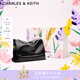 CHARLES&KEITH大容量純色鏈條郵差包單肩腋下包包女包婚包七夕禮物CK2-20271514 Black黑色 大包