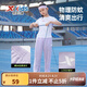 特步童裝兒童褲子男童夏季薄款女童中大童運動(dòng)長(cháng)褲防蚊休閑褲 霧紗紫 160cm