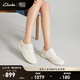 Clarks其樂Craftravel Lit女鞋新款輕盈厚底拼色運動鞋休閑板鞋小白鞋 白色 261825444 40