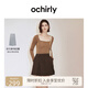 歐時(shí)力OCHIRLY 桑蠶絲羊毛套頭毛衣女方領(lǐng)針織打底衫氣質(zhì)高級感 卡其 S