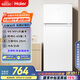 海爾（Haier）123升小冰箱冰箱雙開門二級(jí)能效節(jié)能省電黑金凈化保鮮租房家用冰箱宿舍迷你BCD-123GHTMZ0WV