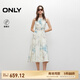 ONLY【七夕禮物】浪漫印花收腰打攬無袖削肩連衣裙女|125207059 H3K樂樂印花藍 XS