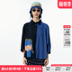 幻走（MOVEUP）2025夏季新款.FUN系列撞色印花蝙蝠袖休閑短款襯衫女 夜黑 L