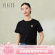 菲妮迪品牌T恤夏季新款簡(jiǎn)約圓領(lǐng)短袖純棉休閑百搭小衫上衣女 黑色 M