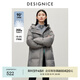 迪賽尼斯（DESIGNICE）冬季新款鴨絨通勤連帽拉鏈長袖中長羽絨服外套女 灰色 S 建議拍前聯(lián)系客服確認