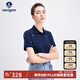 Navigare意大利小帆船女涼感通勤翻領(lǐng)T恤刺繡短袖POLO衫2325525520 藍(lán) L 